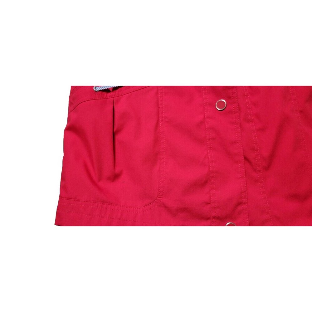 Mackintosh New England Women's Large Red Removable Hood Snap Button Rain Jacket - Picture 14 of 15